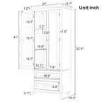 Armoire de rangement haute avec deux tiroirs