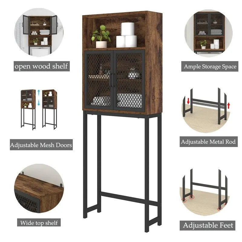 Organisateur de salle de bain au-dessus des toilettes - 9,06P x 24,8L x 65H