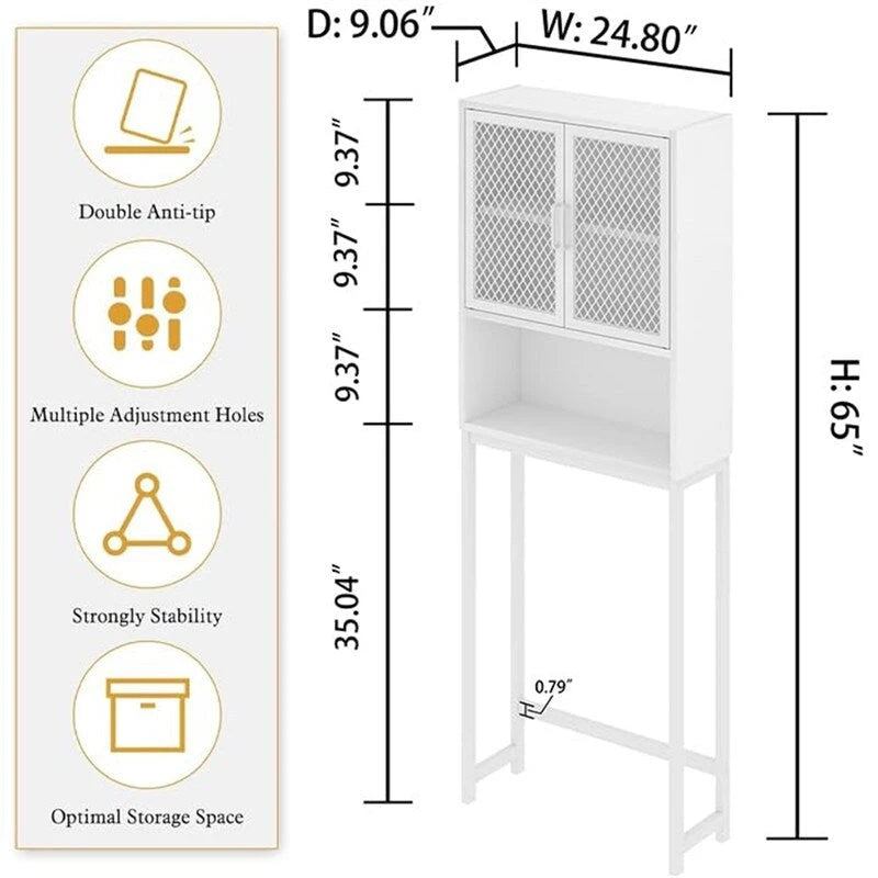 Organisateur de salle de bain au-dessus des toilettes - 9,06P x 24,8L x 65H