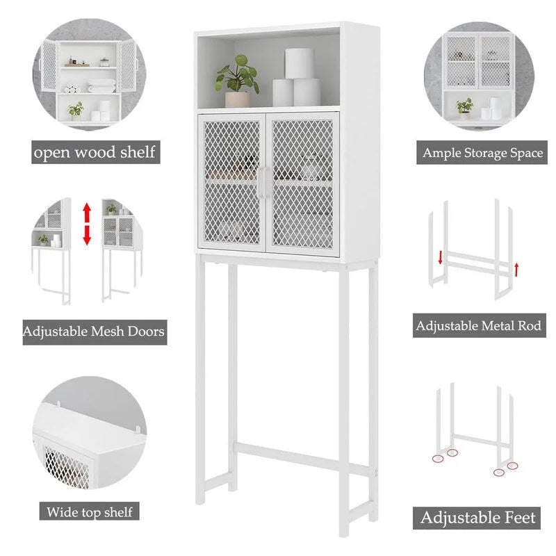 Organisateur de salle de bain au-dessus des toilettes - 9,06P x 24,8L x 65H