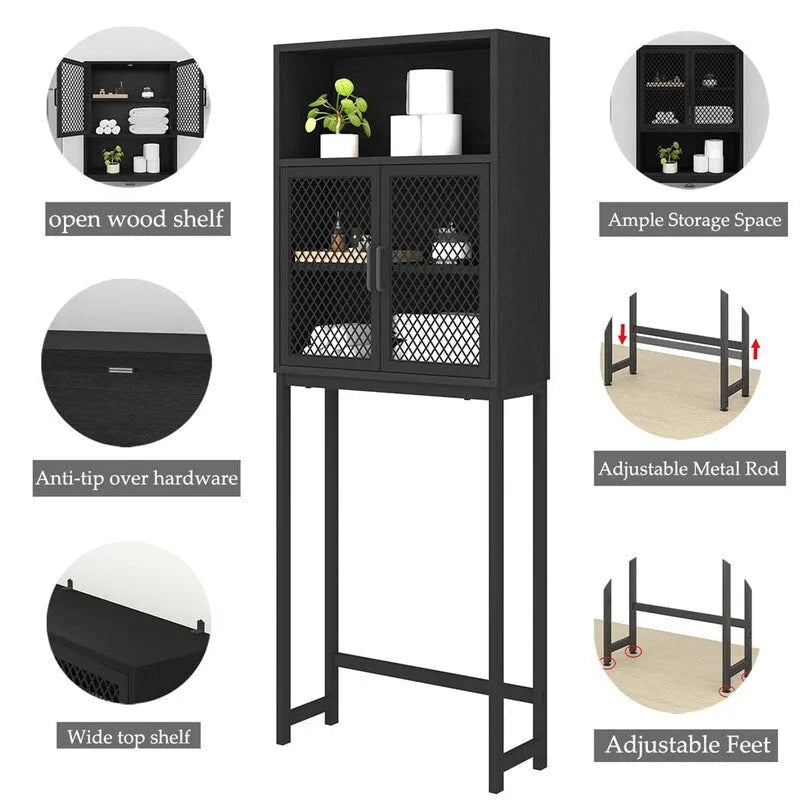 Organisateur de salle de bain au-dessus des toilettes - 9,06P x 24,8L x 65H
