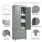 Armoire haute de rangement à deux tiroirs pour salle de bain/bureau