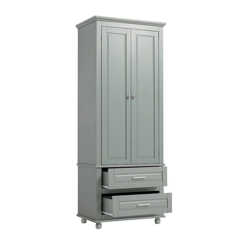 Armoire haute de rangement à deux tiroirs pour salle de bain/bureau