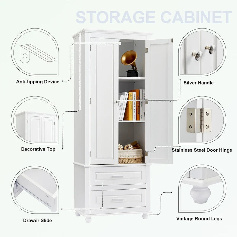 Meuble de rangement de salle de bain avec deux tiroirs