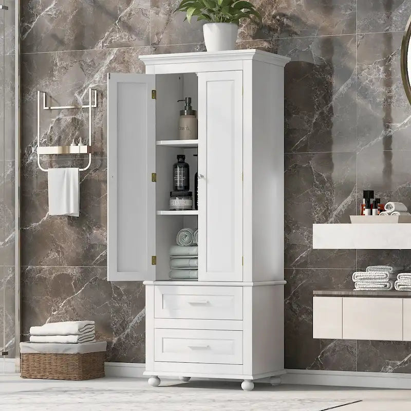 Meuble de rangement de salle de bain avec deux tiroirs