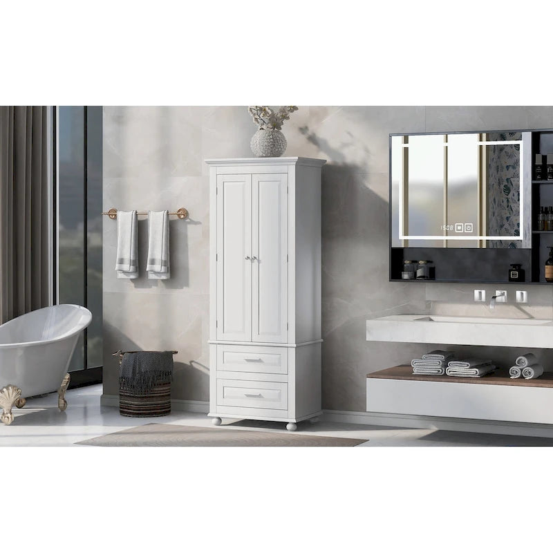 Meuble de rangement de salle de bain avec deux tiroirs