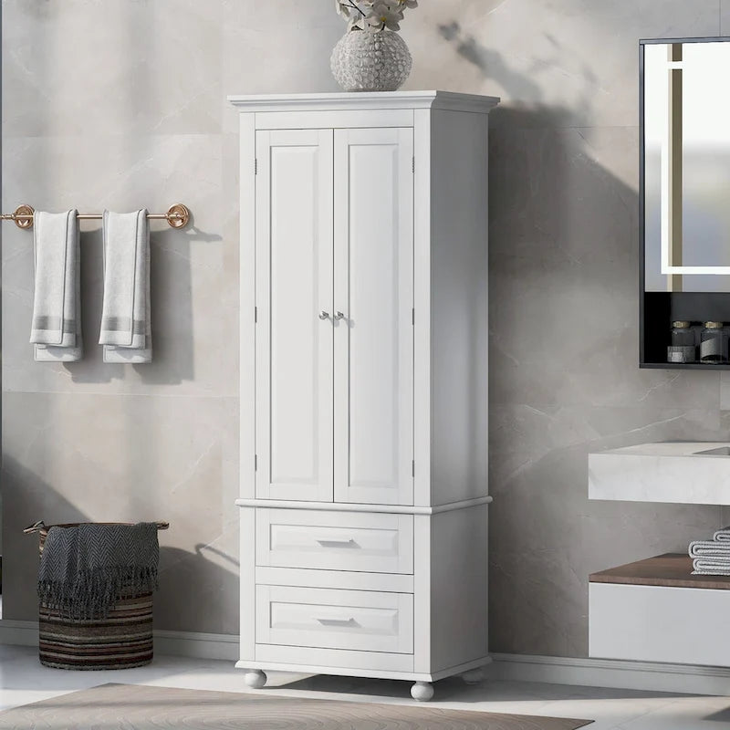 Meuble de rangement de salle de bain avec deux tiroirs