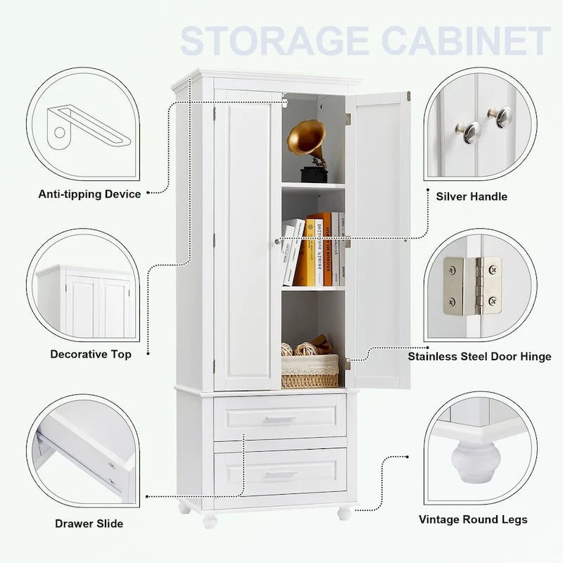 Meuble de rangement de salle de bain avec deux tiroirs
