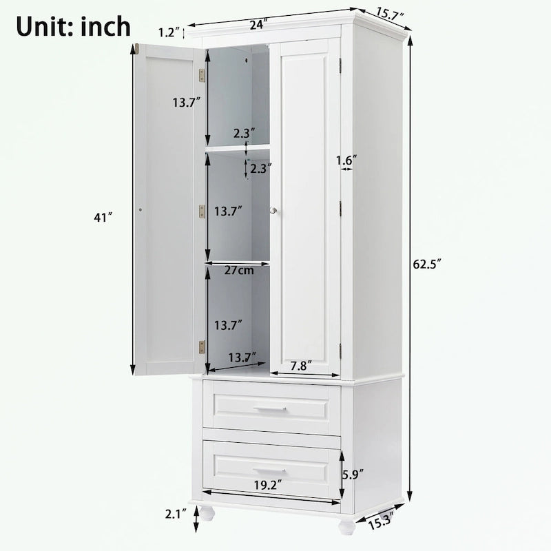 Meuble de rangement de salle de bain avec deux tiroirs