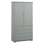 Meuble de Rangement de Salle de Bain Large, Meuble de Rangement sur Pied avec Deux Tiroirs et Étagère Réglable