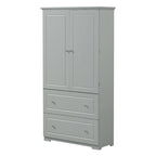Meuble de Rangement de Salle de Bain Large, Meuble de Rangement sur Pied avec Deux Tiroirs et Étagère Réglable