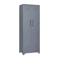 Armoires de rangement métalliques, Armoire à outils de nettoyage avec porte verrouillable, Organiseur et rangement d'outils à balai hauts, Grande armoire de rangement