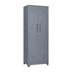 Armoires de rangement métalliques, Armoire à outils de nettoyage avec porte verrouillable, Organiseur et rangement d'outils à balai hauts, Grande armoire de rangement