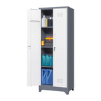 Armoires de rangement métalliques, Armoire à outils de nettoyage avec porte verrouillable, Organiseur et rangement d'outils à balai hauts, Grande armoire de rangement
