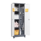 Armoires de rangement métalliques, Armoire à outils de nettoyage avec porte verrouillable, Organiseur et rangement d'outils à balai hauts, Grande armoire de rangement
