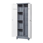 Armoires de rangement métalliques, Armoire à outils de nettoyage avec porte verrouillable, Organiseur et rangement d'outils à balai hauts, Grande armoire de rangement