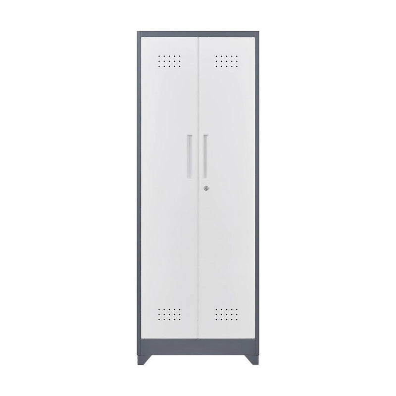 Armoires de rangement métalliques, Armoire à outils de nettoyage avec porte verrouillable, Organiseur et rangement d'outils à balai hauts, Grande armoire de rangement
