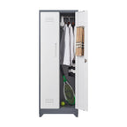 Armoires de rangement métalliques, Armoire à outils de nettoyage avec porte verrouillable, Organiseur et rangement d'outils à balai hauts, Grande armoire de rangement