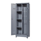 Armoires de rangement métalliques, Armoire à outils de nettoyage avec porte verrouillable, Organiseur et rangement d'outils à balai hauts, Grande armoire de rangement