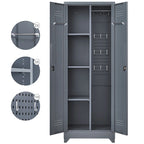 Armoires de rangement métalliques, Armoire à outils de nettoyage avec porte verrouillable, Organiseur et rangement d'outils à balai hauts, Grande armoire de rangement