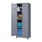 Armoires de rangement métalliques, Armoire à outils de nettoyage avec porte verrouillable, Organiseur et rangement d'outils à balai hauts, Grande armoire de rangement