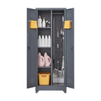 Armoires de rangement métalliques, Armoire à outils de nettoyage avec porte verrouillable, Organiseur et rangement d'outils à balai hauts, Grande armoire de rangement