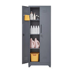 Armoires de rangement métalliques, Armoire à outils de nettoyage avec porte verrouillable, Organiseur et rangement d'outils à balai hauts, Grande armoire de rangement