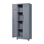 Armoires de rangement métalliques, Armoire à outils de nettoyage avec porte verrouillable, Organiseur et rangement d'outils à balai hauts, Grande armoire de rangement