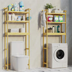 Étagère de rangement gain de place en bambou pour toilettes, meuble de salle de bain réglable