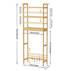 Étagère de rangement gain de place en bambou pour toilettes, meuble de salle de bain réglable