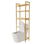 Étagère de rangement gain de place en bambou pour toilettes, meuble de salle de bain réglable