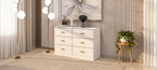 Commode moderne blanche à 6 tiroirs pour chambre - Grande capacité de rangement, robuste et sûre